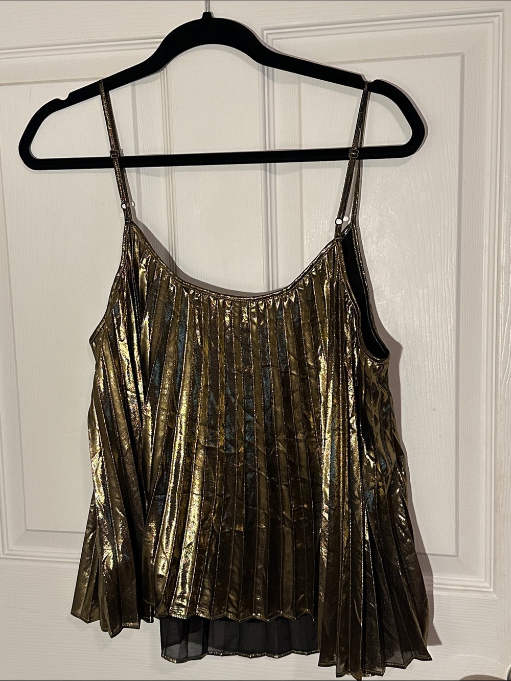Banana Republic Metallic Antique Gold Holiday Pleated Camisole M